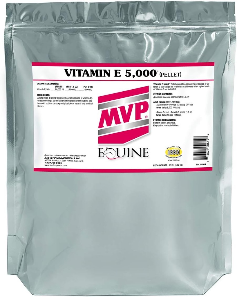 MVP Vitamin E 5.000 (15lb) Pelleteret Vitamin E til heste...
