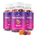 BeLive Probiotiske Gummies - Probiotika med 5 Millioner CFU 'er til fordøjelsessygdomme, Mænd, Kvinder & Børn Probiotiske Kosttilskud til immunforsvar, Sukker Gratis & Vegan - Blåbær, Jordbær & Orange