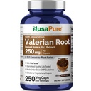 NusaPure Valerian Root 20: 1 Extract, 250 mg Tilsvarende 5000mg Per Veggie Caps, 250 Count, Vegan, Non- GMO, Bioperine