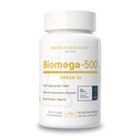 Bioetik Forskning Biomega 500 Omega 3 Fish Oil Supplement, stærkt koncentreret fiskeolie med EPA / DHA, Omega 3 Fedtsyrer, understøtter immunforsvar og cardiovaskulære 90 Softgel kapsler
