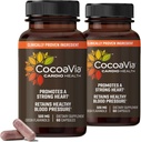 CocoaVia Cardio Health Supplement, 60 Dag, 500mg Cocoa Flavanols, Support Heart Health, Boost Nitroxid, Blood Circulation, Energy, Vegan, Dark Chocolate, 120 Kapsler