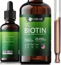 FabLab Biotin med Collagen, Keratin og Saw Palmett 25000msg Extract - Sunde hår hud og negle for voksne, Ingen Filler, Ingen Stearate- Anti Aging Collagen Vitaminer for Mænd & Women- 2 Fl Oz