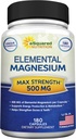 aSquared Nutrition Proprietary Magnesium 500mg - High Absorption Magnesium Citrate & Oxide - 180 Veggie Capsules, 180 Day Supply - USA Formuleret & Third- Party Testet