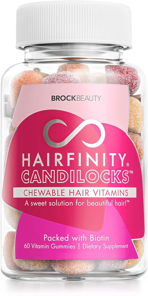 Frisure Candilocks Chewable Hår Vitaminer - Gummies Scientific formuleret med Biotin, Inositol, og Cholin for Længere, Stærkere hårvækst (60 Vegetariske Gummies)