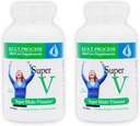SuperV (2 Pack) Bedste proces AlkaIine - Energigivende & afgiftende Multivitamin - Vitamin & Mineraler med fordøjelige enzymer, Superfoods og urter