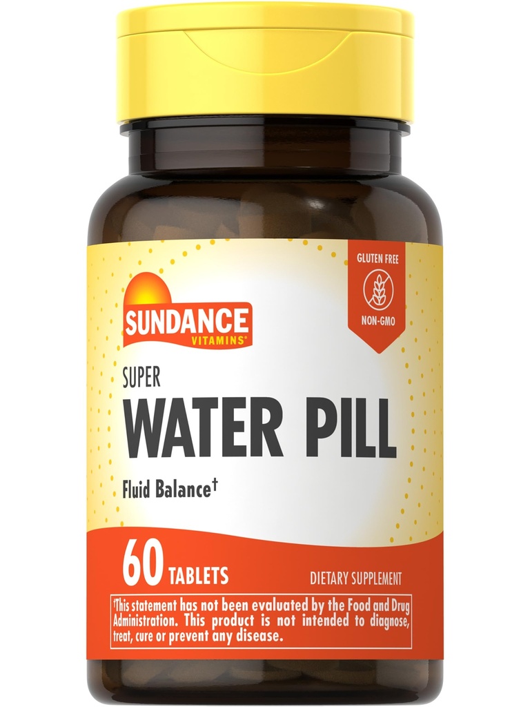 Sundance Water Pill Yep 124; 60 tabletter Measures 124; Fluid Balance Supplement 124; Vegetar, ikke-GMO, og Gluten Free Formel
