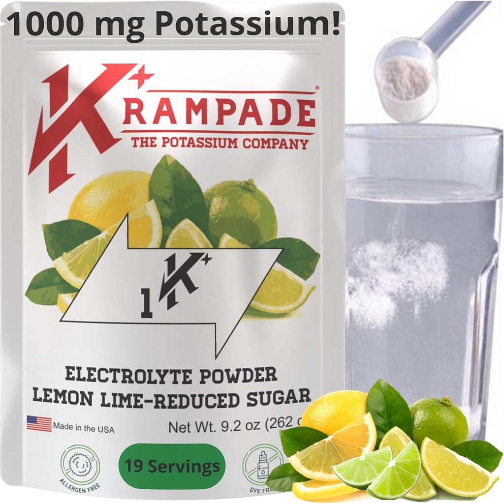 Krampade 1Krs Potassium Powder Drink Mix | 1000 mg | Hydration and Cramp Prevention