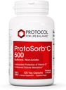 Protokol Protosorb C 500 - stærkt Absorberbare C-vitamin - for immunsystem & ben sundhed supplement * - med alpha- Lipoic Acid - Buffered, Non- Acid C - 100 Veg Caps