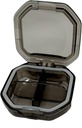 Travel Pill Organizer - Holdbar, Vandtæt Pill Case Travel Størrelse med 4 kompartmenter - Compact Pill Travel Case for Vitaminer, Kosttilskud, Medicin - Travel Pill Container for Purse (Gray)