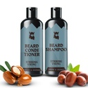 Striking Viking Beard Shampoo og Conditioner Set - 4 Fl Oz Hver, Frisk Maskulin Duft - Beard Wash og Conditioner til mænd - Cleanses & Softens, med Argan & Jojoba Oil - Sulfate & Paraben Free