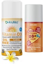 ANUMED Bundle Natural Cream with Vitamin (D3 10,000 IU Oil-Free) + (D3 with K2 10,000 IU Travel Size 2oz) Powerful Ingredients with Hyaluronic Acid, Magnesium, Vitamin E, Zinc, Vitamin B3. Non-GMO