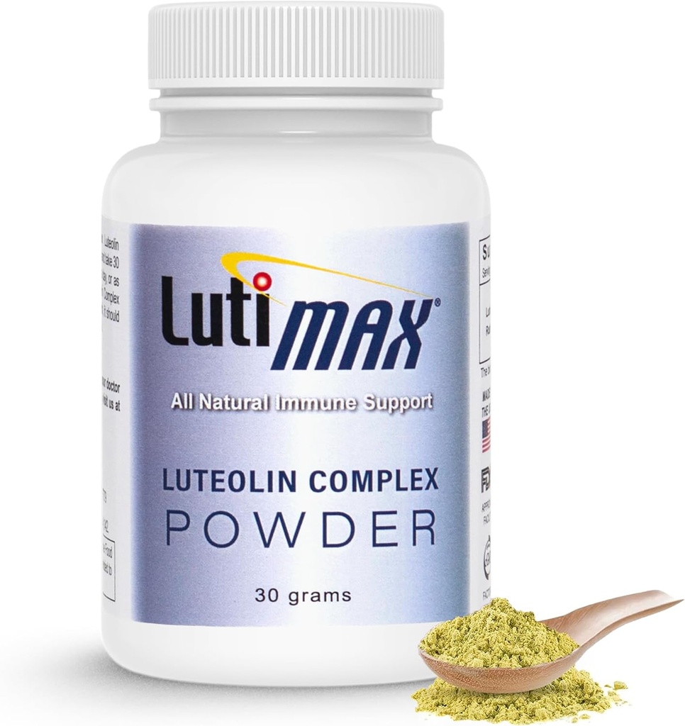 Lutimax Luteolin Complex Powder Brain Supplement med Rutin - Nootrop Brain Kosttilskud til hukommelse og fokus på at forbedre hjernens sundhed - Antioxidant supplement til immunforsvar - 100 Servere Solo