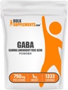 BulkSupplements.com GABA Powder - Gamma Aminosmørsyre, GABA supplement, Aminosyre supplement - Gluten Free, 750mg per servering, 1kg (2,2 lbs) (Pack of 1)