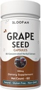 Grape Seed Capsules 500 mg 1, 10: 1 Koncentreret ekstrakt 1, 4; Naturlig Urte Supplement 1, 4; Non- GMO, Gluten- Free