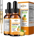 2 Pack Magnesium Glycinate flydende dråber, 1000 mg flydende Magnesium Complex dråber til søvn, nerve, energi, muskel, ben, rolig & fordøjelse, høj Absorption, 2 Fl Oz, Ananas Arv