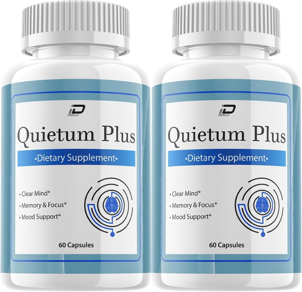 Quietum Plus Brain supplement kapsler - All- Natural Maximum Strength Formel for forbedrede hukommelse og fokus piller, QuietumPlus support og anmeldelser (2 Pack - 120 kapsler)