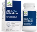 Terry naturligt Zink Plus Selenium - immunforsvar og åndedrætsværn supplement - Mineral supplement med zink Bisglycinat chelat - Formel med Selenium til Cellular Health Support - 60 kapsler