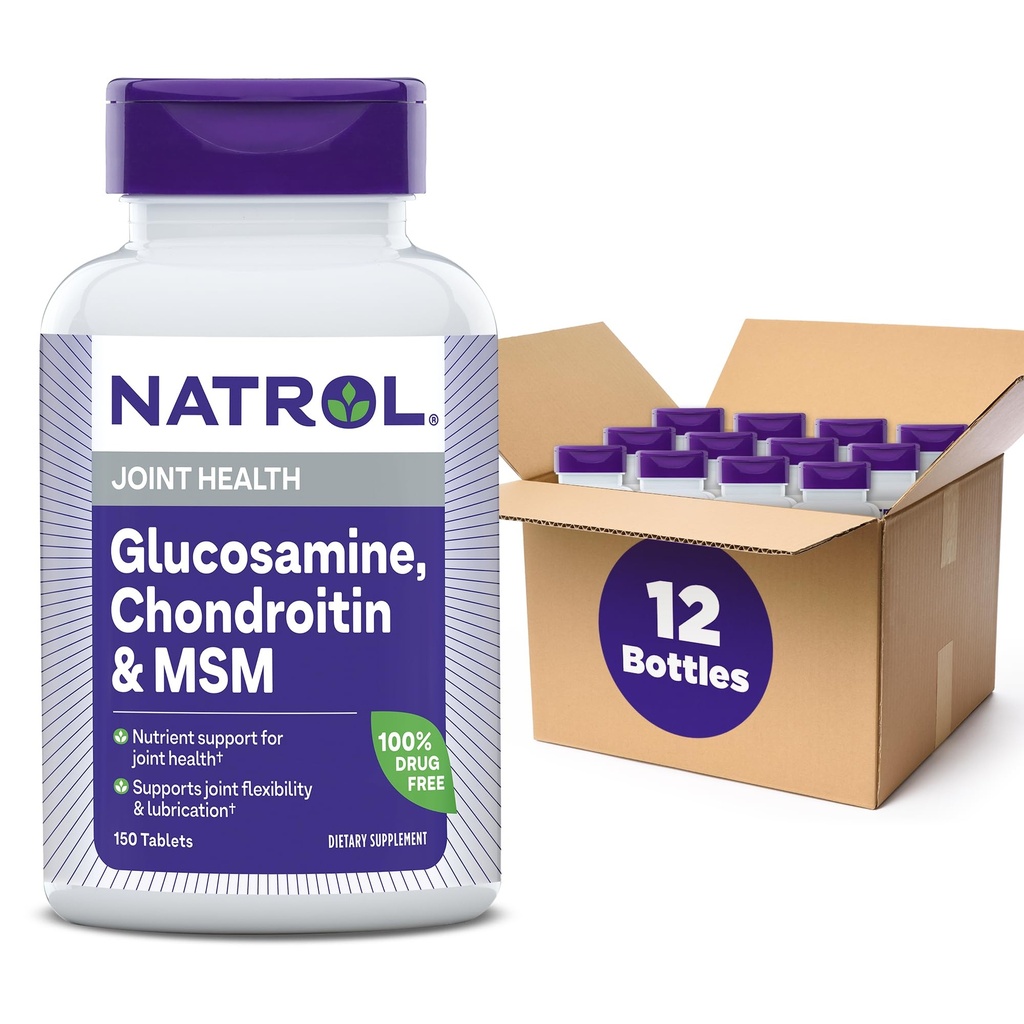 Natrol Glucosamin Chondroitin og MSM tabletter, 150- greve (pakning med 12 stk.