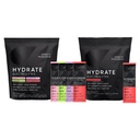 Sportsforskning Hydrate Electrolytes Combo Pack - Sugar- Free & naturligt tilsat vitaminer, mineraler og kokosvand - Understøtter hydrering - 32 pakker - Cherry Pomegranate Dominant Flavor