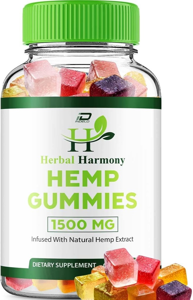 Herbal Harmony Gummies for Mænd og Kvinder - Herbal Harmony Gummy, Herbal Harmony Infunderes med Hamp Extract, Herbal Harmony Natural Hamp Supplement Anmeldelser (1 Pack - 60 Gummies)