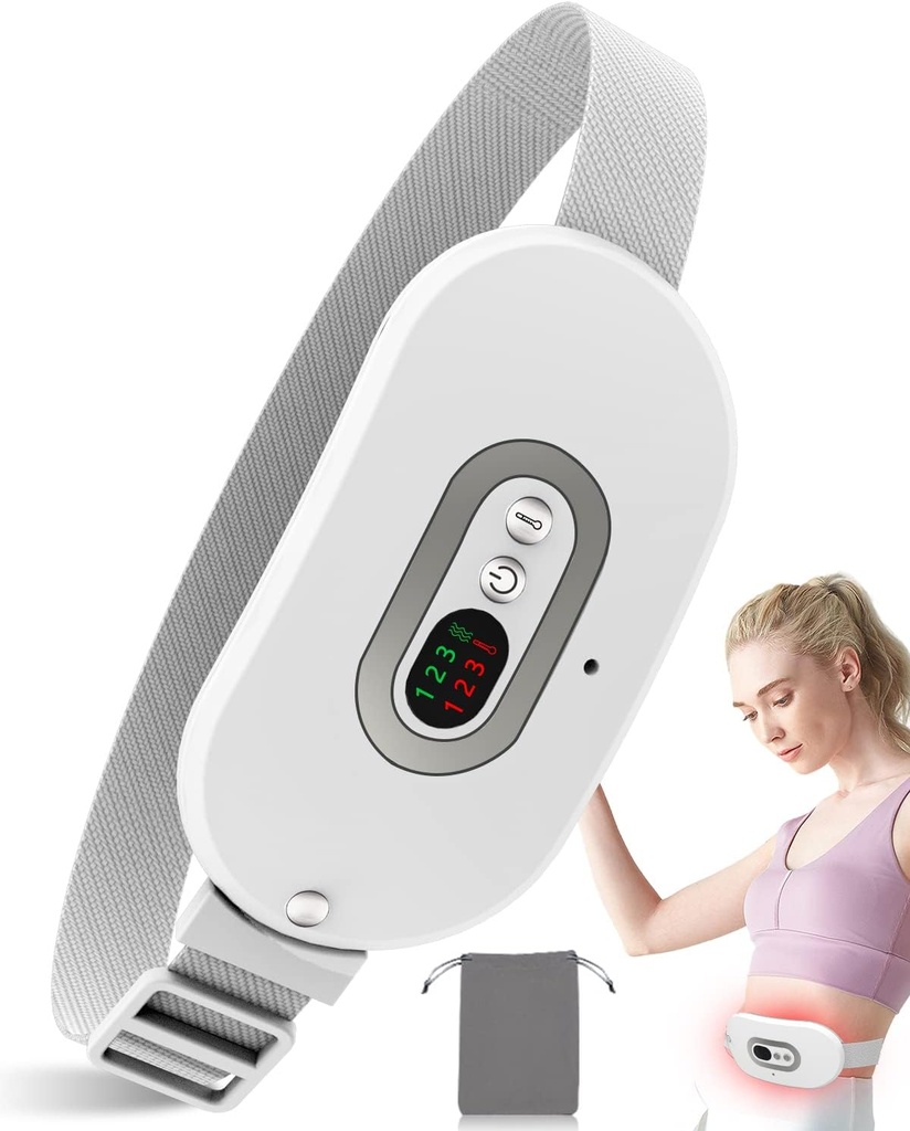 Opvarmning Pad for Periode Cramps FSA HSA Godkendt, Bærbar opvarmning Pad for menstruation Cramp Relief, Elektrisk Cordless Opvarmningsbælte med 3 Varmeniveauer for tilbage, Belly, Mave, Gaver Kvinder Piger