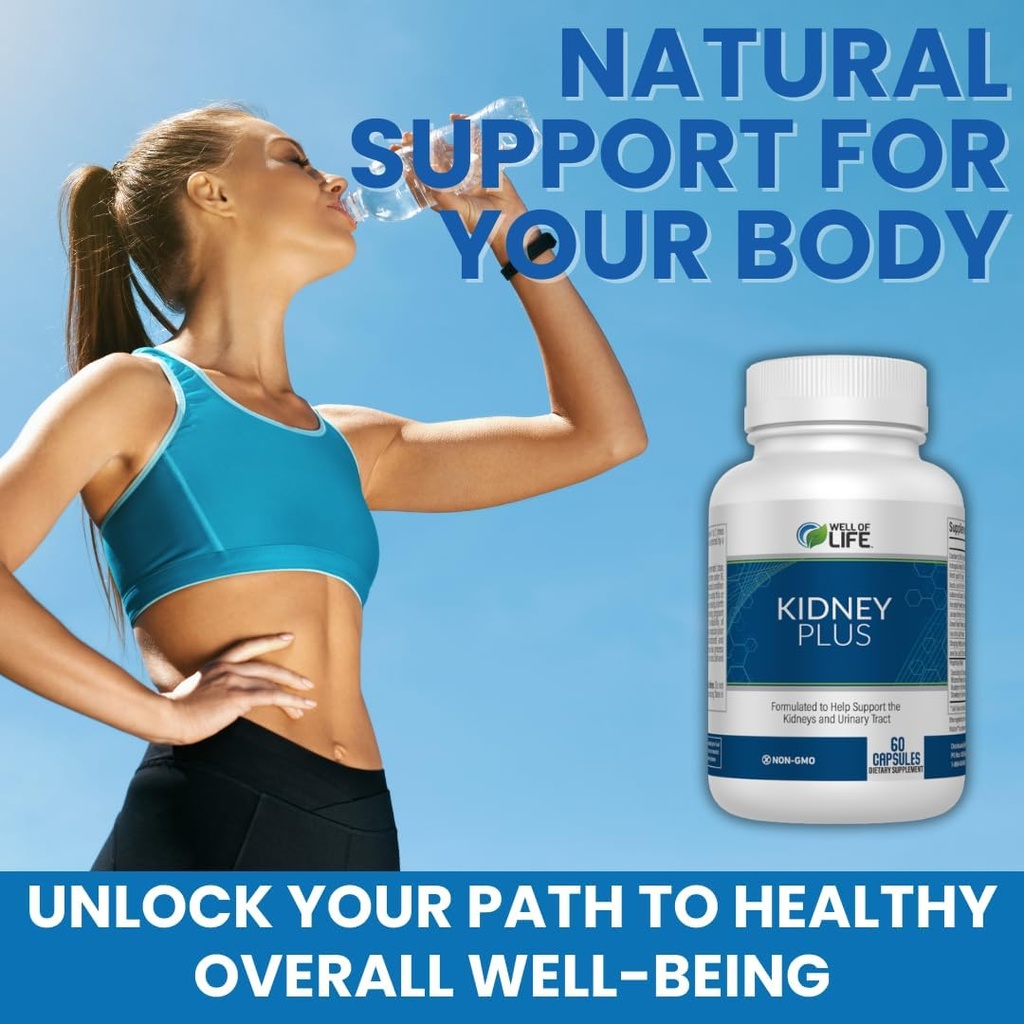 Godt for livet: Nyre Plus 600mg med Cranberry Extract, Astragalus Root, Java Tea-Leaf & antioxidanter for Samlet velvære, Hjælper sund Nyre funktion & Urinary Tract Wellness, 60 kapsler