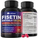 Fisetin Supplement - Liposomal Super Absorption 98% Pure 1200mg med Quercetin, Resveratrol, Green Tea Extract for Sund Aging & Longevity, Skin Health, Brain & Antioxidant - 60 Softgels