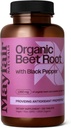 USDA Organic Beet Root med sort peber, 1350mg Organic Beet Root Powder, Kosttilskud, 120 tabletter