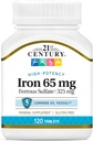 21. Century Jern 65 mg med Ferrosulfate 325 mg - 100 tabletter, pakning med 3 stk.