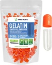 XPRS Nutra Størrelse 3 Tomme kapsler - 100 Tomme Gelatine kapsler - Piller gør det - Pure Bovin Pille Gel Caps Fyldelig til Do- It- Yourself vitaminer og kosttilskud (Orange / Clear)