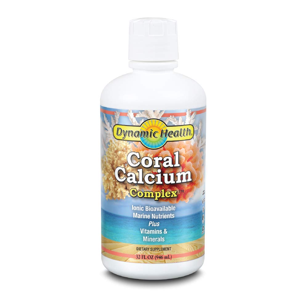 Dynamic Health Coral Calcium Complex (124; Knoglehygiejne & PH Level Support) 124; Nemmere end kapsler, Væske Supplement • 124; med Magnesium • 124; 32oz, 32 Serv
