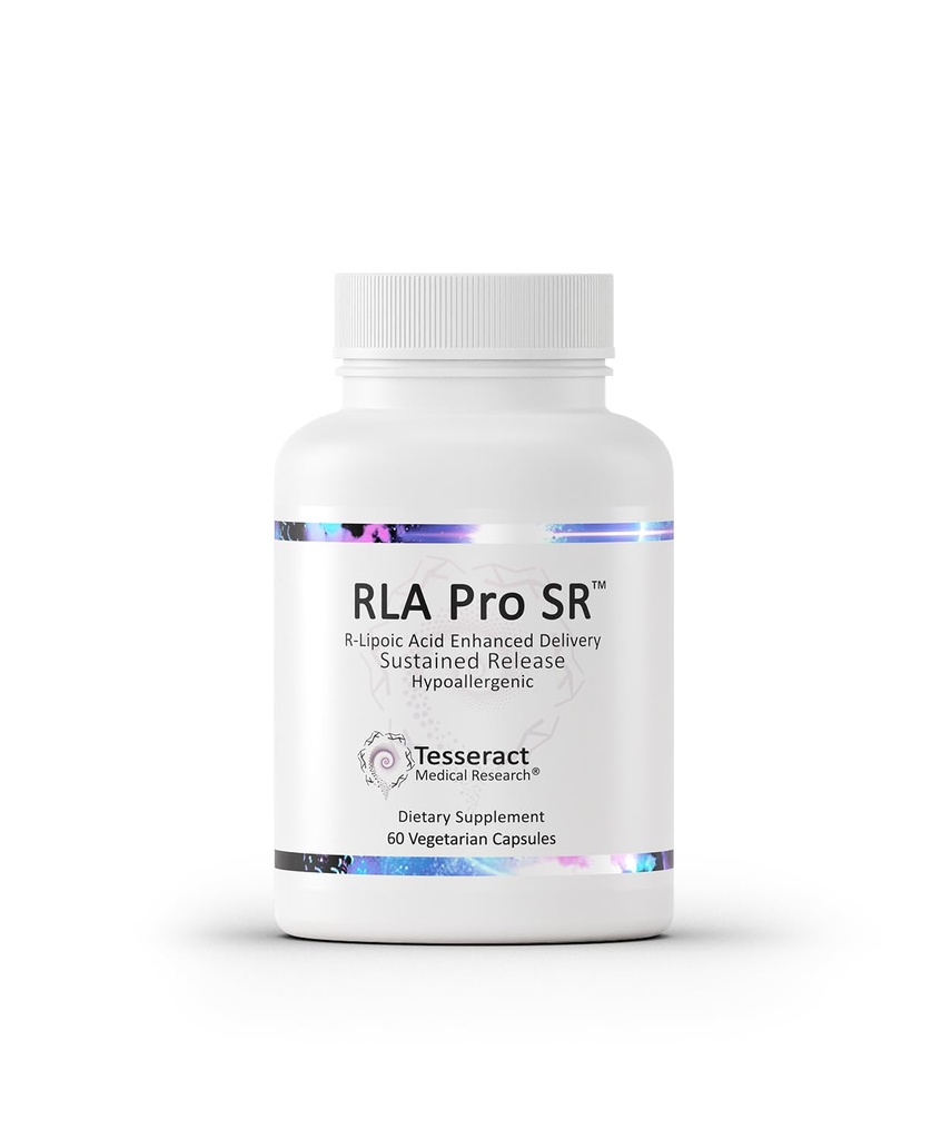 Tesseract RLA Pro SR, Liposyretilskud, 60 kapsler, Sustained- R- Lipoic Acid, Øger Mitokondriel & cellulær energi, Aminosyremetabolisme Support, Hypoallergen