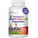 Børne 's Chewable Multi- Vitaminer - Fremme Kids' samlede udvikling - USA- Made, Kan hjælpe med at understøtte immunforsvar, ben, hjerne & samlet brøndbehandling - Vegan & Gluten Free - 500 Cherry Tablets