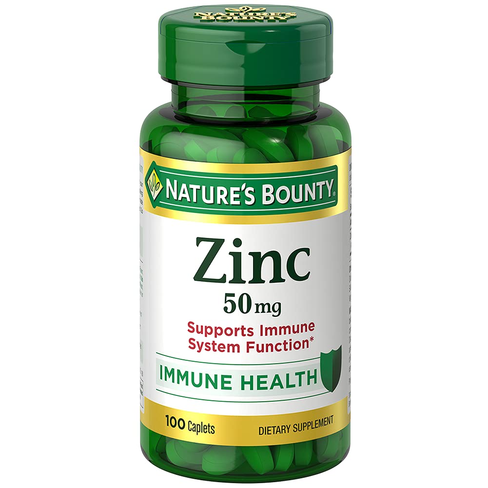 Nature 's Bounty Zink 50 mg kapsler, uden smag, 100 Greve, pakke med 2