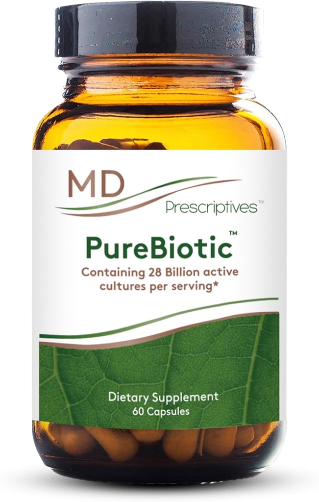 MD Præskriptiver - PureBiotic - Probiotisk Kosttilskud til fordøjelse & Gut Sundhed - 60 kapsler