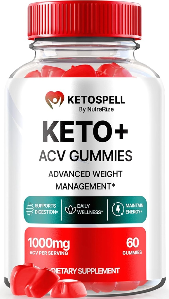 Keto Spell ACV Gummies, KetoSpell Keto ACV Avanceret vægttab Formel, Alle naturlige Apple Cider Vinagre 1000MG, KetoSpell Keto + ACV supplement, Gomitas Anmeldelser (60 Gummies)