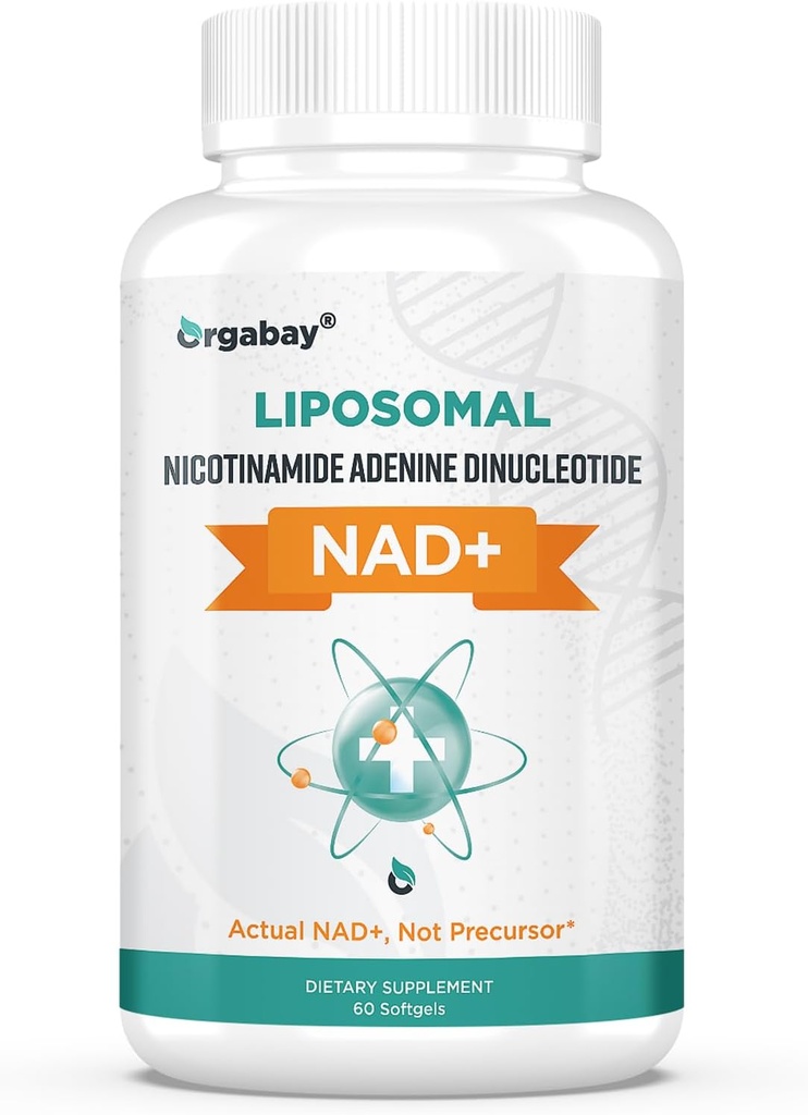 Orgabay Liposomal NAD+ Supplement 500 mg, High Absorption, Boost NAD+ with TMG 250 mg, Actual NAD Plus More Efficient Than Nicotinamide Riboside, Support Cellular Energy, Healthy Aging | 60 Softgels