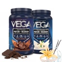 Vega Sport Premium Protein Powder Bundle, Chokolade + Vanilla, Plant Based Protein Powder Post Workout - Certificeret Vegan, Vegetar, Keto- Friendly, Gluten Free, Dairy Free, BCAA Aminosyrer