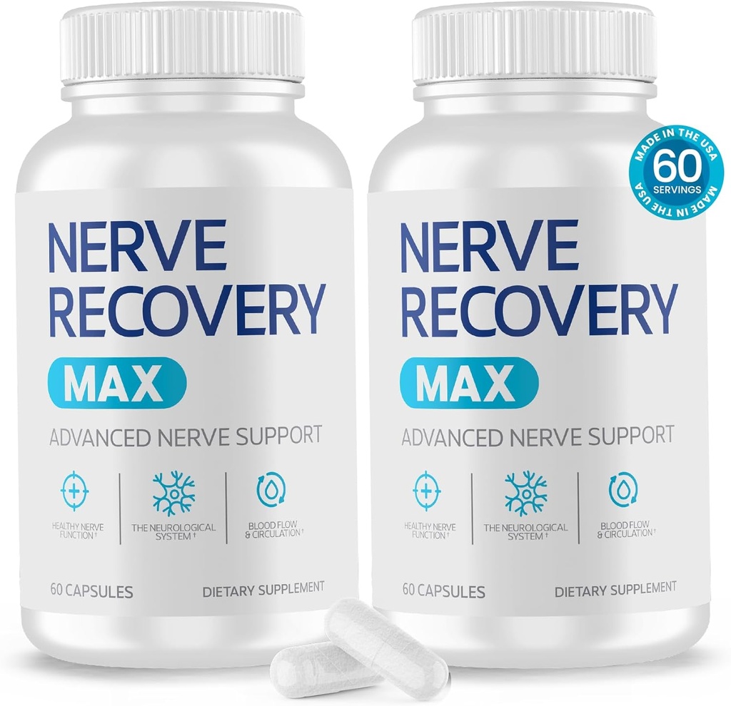 Non- GMO Advanced Nerve Support med vitamin D3 og Alpha Lipoic Acid til nervebeskyttelse og restaurering - Lavet i USA - 60- Day Supply, 2 flasker