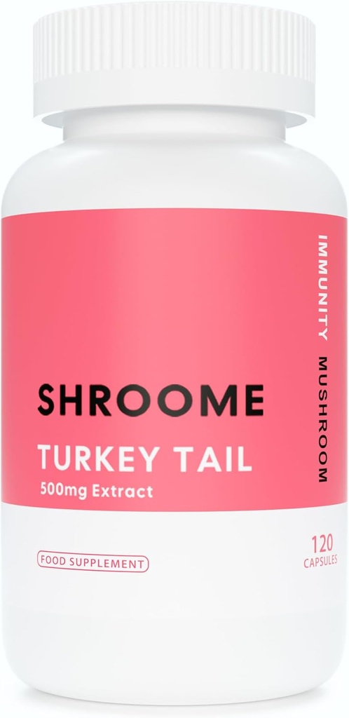 Tyrkiet Tail Mushroom Kapsler 124; 120 Kapseler 124; Premium Beta Glucans 124; High Strength Extract 124; Mushroom Supplement 124; 100% Fruiting Karrosserier 124; Ingen Tilsætningsstoffer