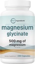 Magnesium Glycinat 500 mg, 240 Kapsler ≤ 124; 100% Chelated for Max Absorption ≤ 124; Støtte til søvn, muskel, hjerte & nerve sundhed > 124; Non- GMO
