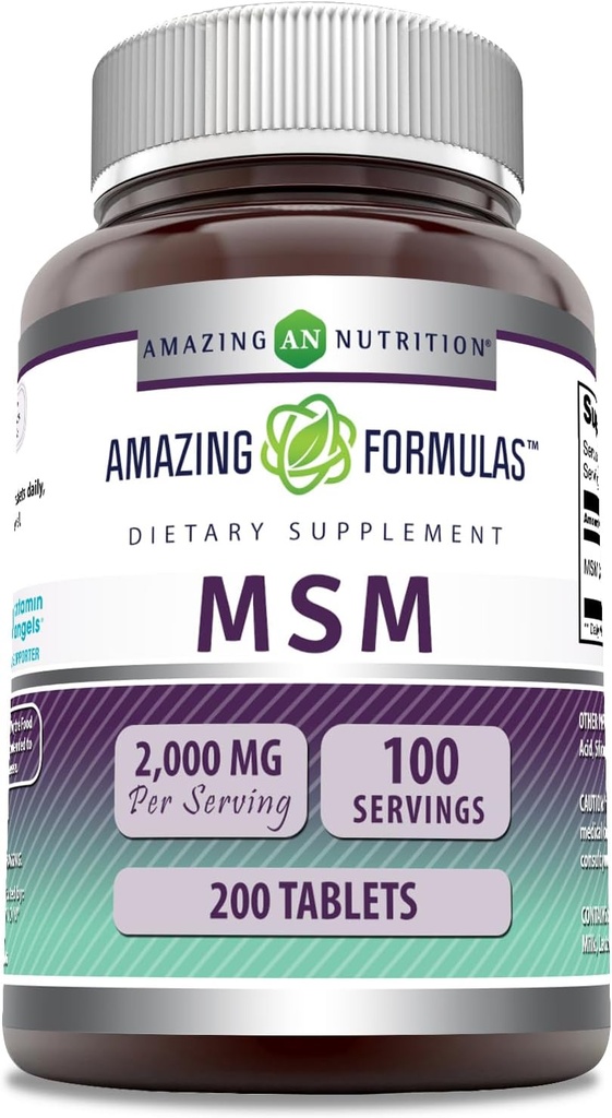 Amazing Formulas MSM (Methylsulfonylmethan) Supplement- 124; 1000 Mg Per Serving - 124; 200 Tablets - 124; Non- GMO - 124; Gluten Free - 124; Made in USA