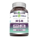 Amazing Formulas MSM (Methylsulfonylmethan) Supplement- 124; 1000 Mg Per Serving - 124; 200 Tablets - 124; Non- GMO - 124; Gluten Free - 124; Made in USA