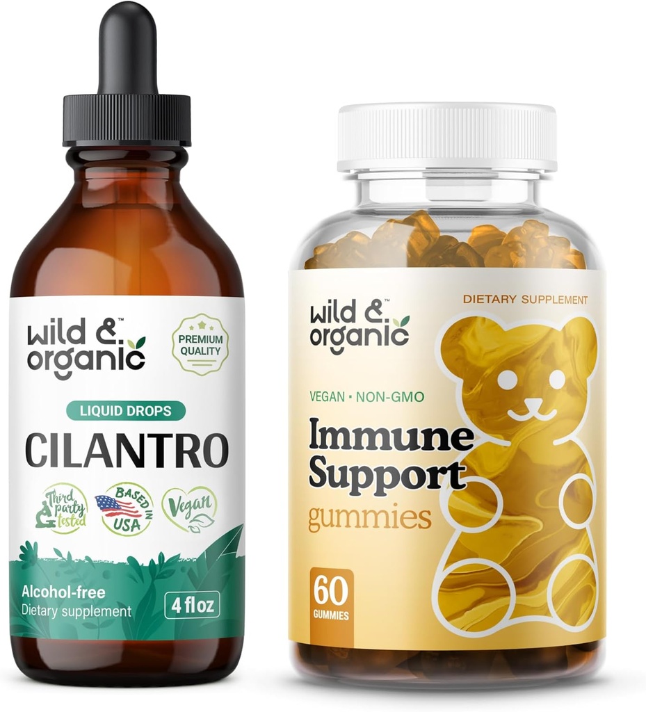 Wild & Organic Cilantro Tinktur 4 fl oz & immunforsvar Gummies
