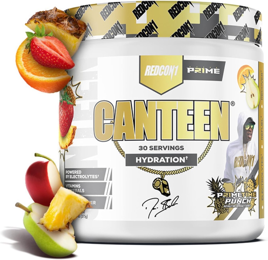 REDCON1 Post Workout Recovery Powder - Coach Prime Canteen - Hydration Powder med elektrolyter, Vitaminer og kokos vand - Prime Time Punch (30 Servere)
