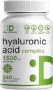 Deal Supplement Hyaluronsyre Kosttilskud 1.500mg - 240 Kapsler, med MSM & vitamin C - Pure 95% - 124; Non- GMO + Plant baseret HA - støtter sunde Joints, Bones, Connective Tissue, & Skin Hydration