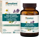 Himalaya Melatonin Sleep Support med GABA, L- Theanin og Melatonin 3 mg til søvnstøtte og lejlighedsvis søvnløshed, 60 kapsler, 2 måneders forsyning