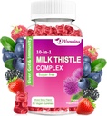Mælk Thistle Gummies, 10- in-1 Herbal Formel for lever rense Detox & Reparation med Mælkebøtte Root, gurkemeje, Artiskoke - Optimal lever funktion og fordøjelsessygdomme - blandet berry flavor