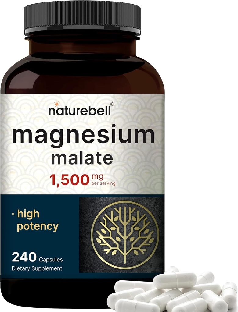 NatureBell Magnesium Malat 1. 500 mg, 240 Kapsler