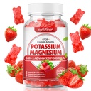 softbear Kalium gummies for adult, High Absorption Magnesium kaliumsupplement med vitamin B6 til ben kramper og muskelsundhed Sugar- fri Vegansk jordbær 60 gummies